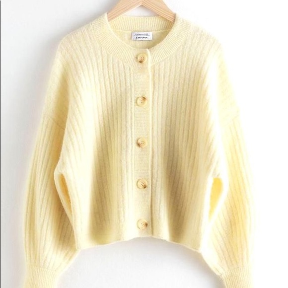 oversized ribbed crewneck cardigan